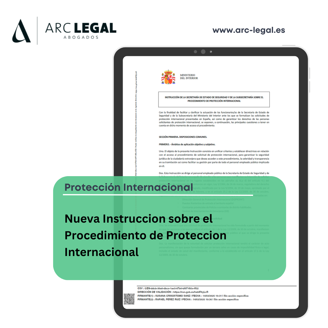 Nueva instrucción del Ministerio de Interior sobre el procedimiento de protección internacional