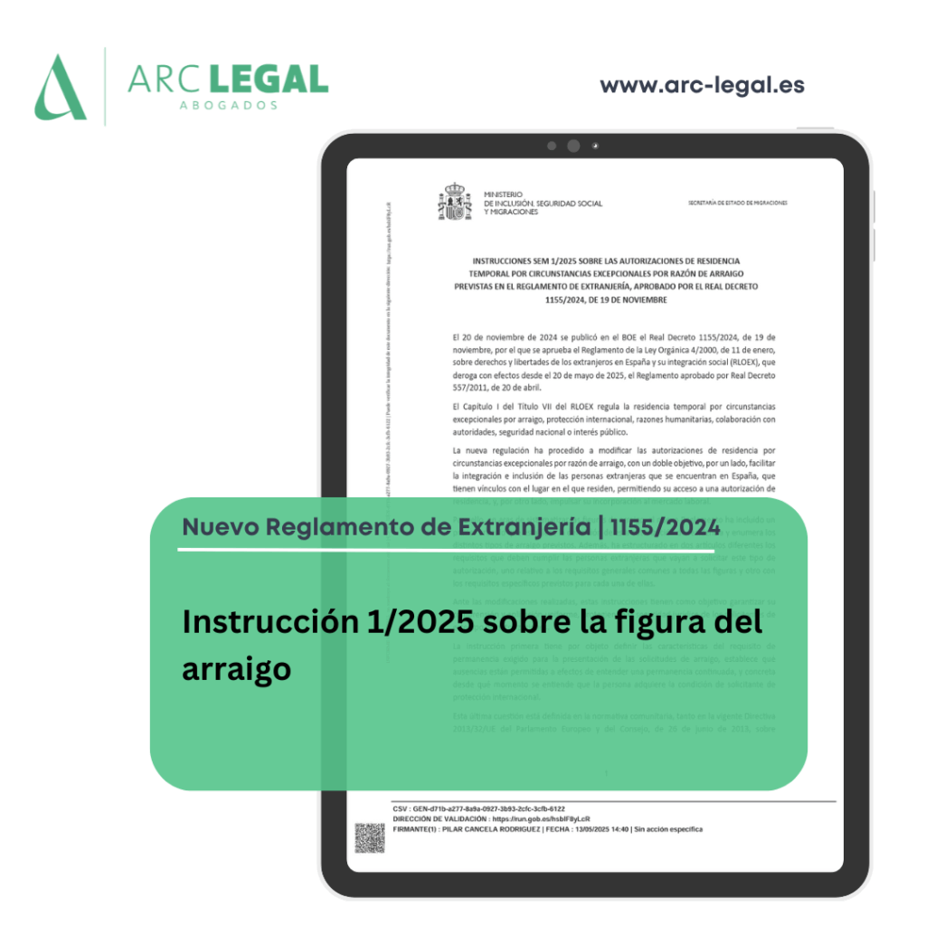 Instrucción SEM 1/2025 Arraigos