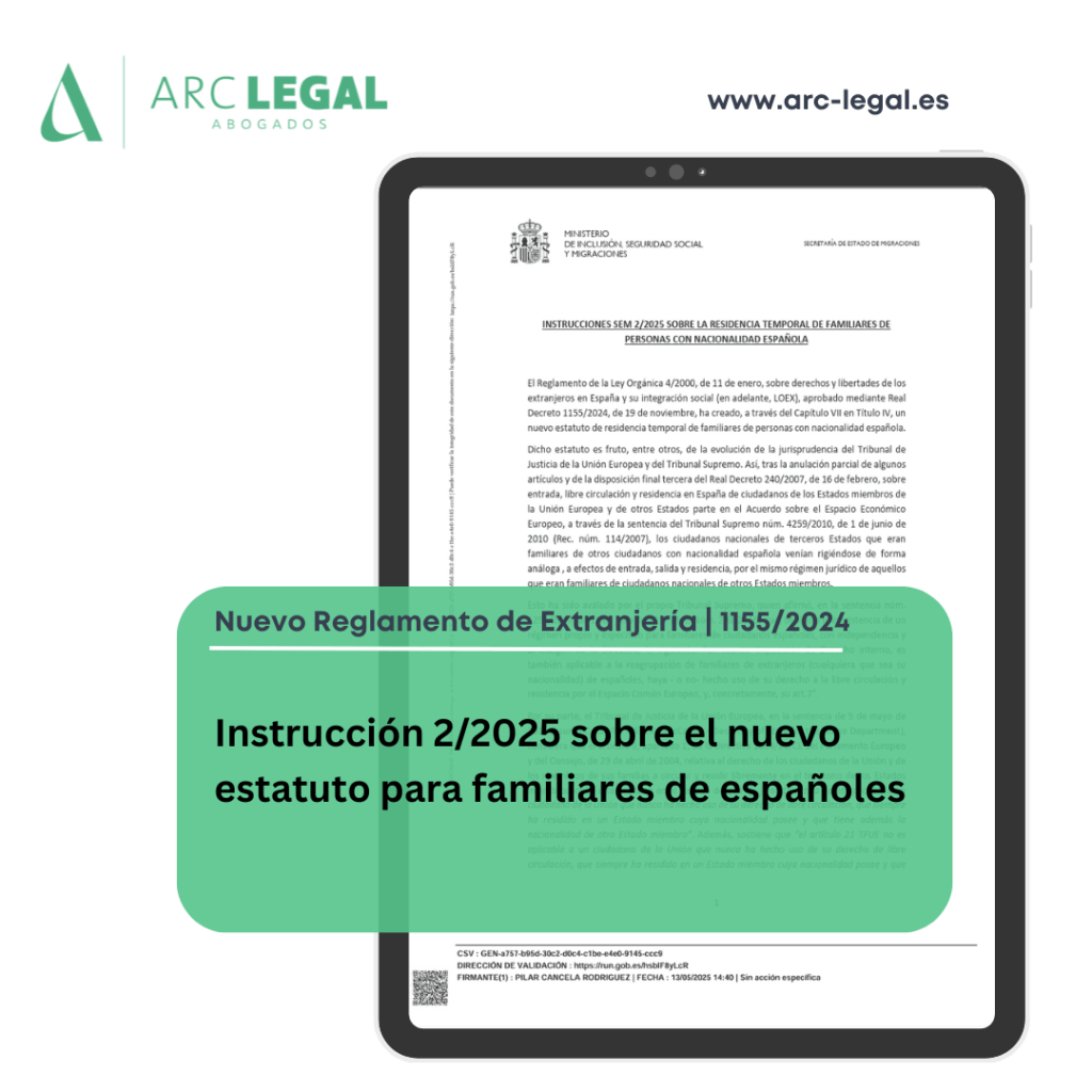 SEM 2/2025: Residencia temporal para familiares de españoles