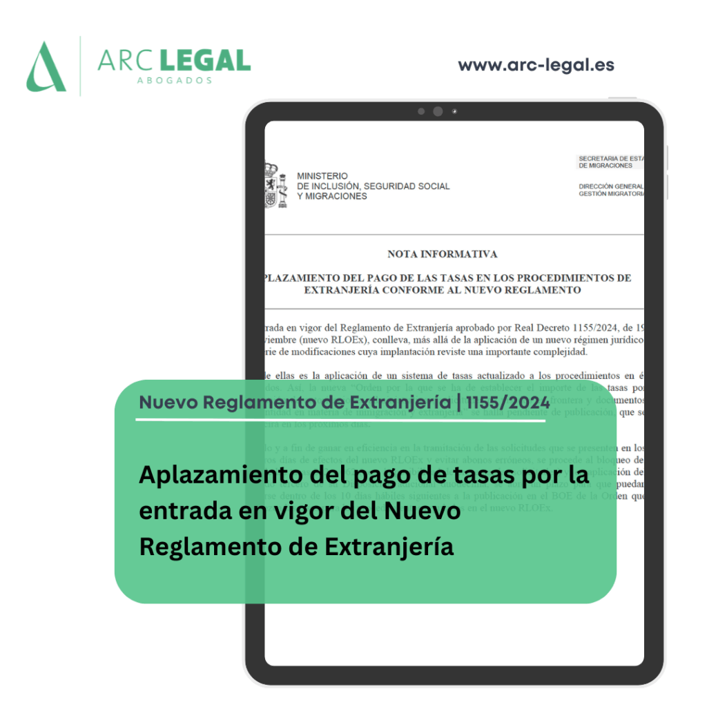 Tasas de Extranjeria