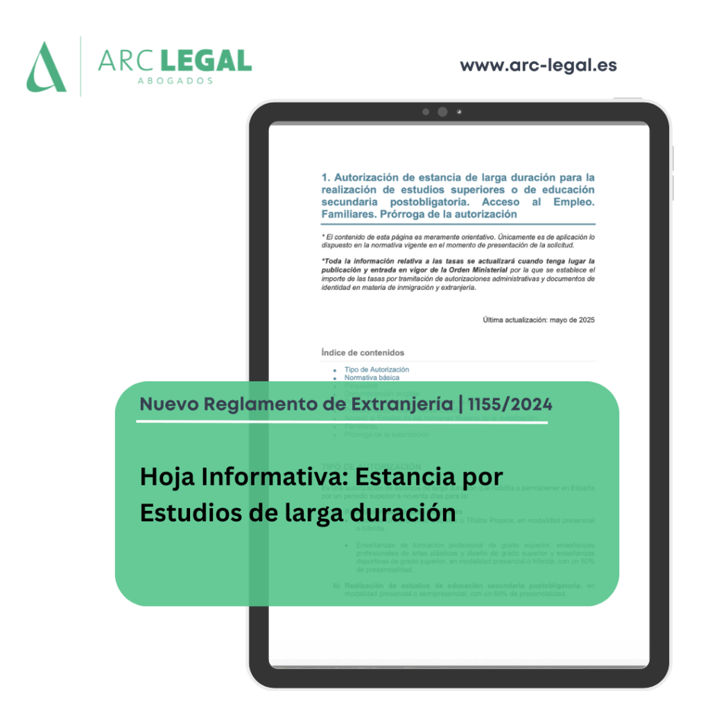 hoja informativa sobre la autorización de estancia de larga duración para estudios superiores