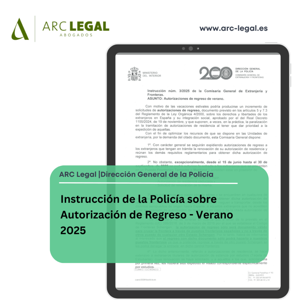 Instrucción de la Policía sobre Autorización de Regreso - Verano 2025