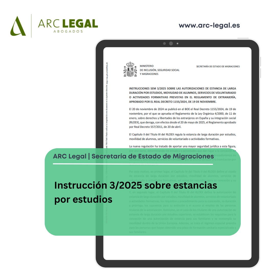 Instrucción 3/2025 sobre estancias por estudios