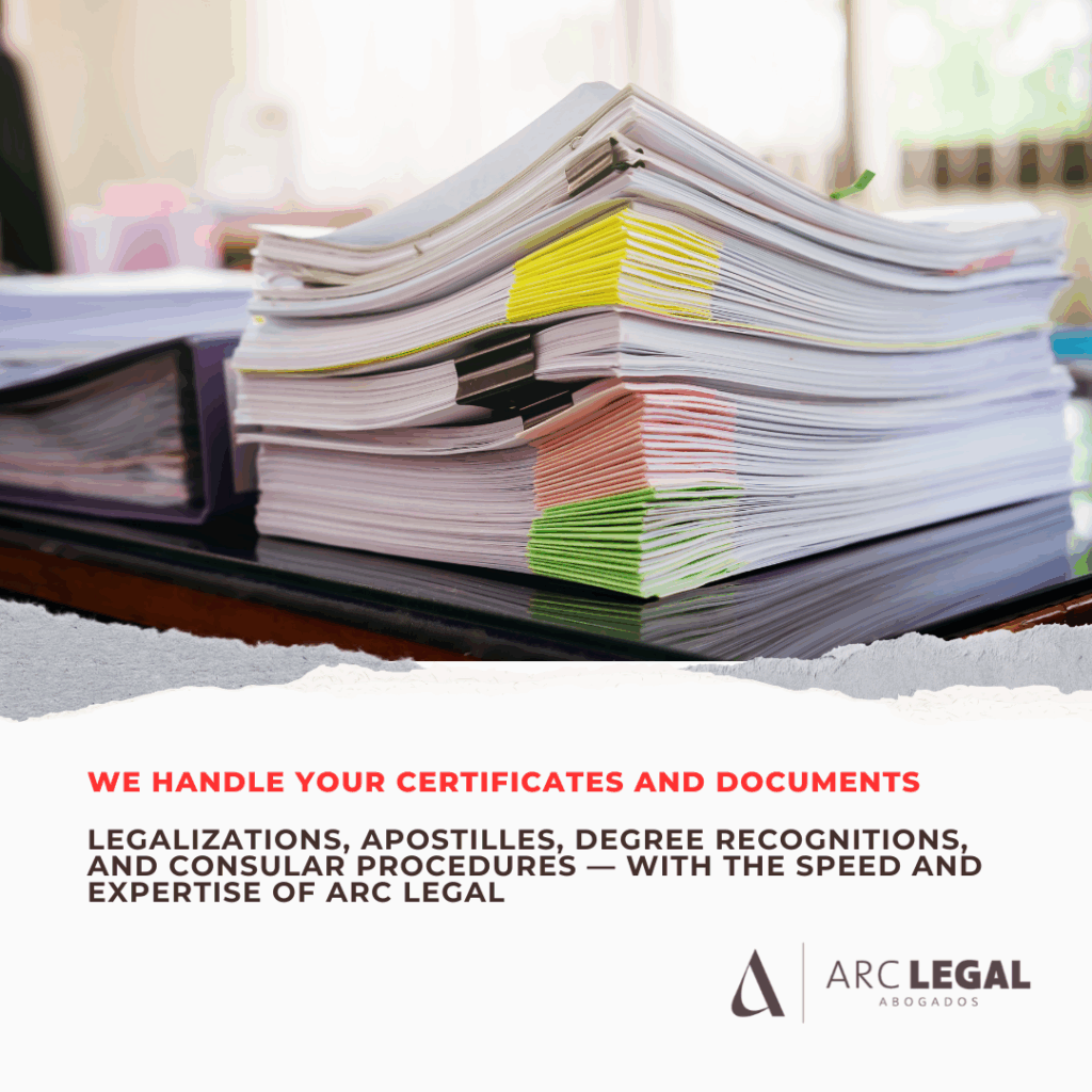 Legalizations, apostilles, degree recognitions, and consular procedures — with the speed and expertise of ARC Legal.