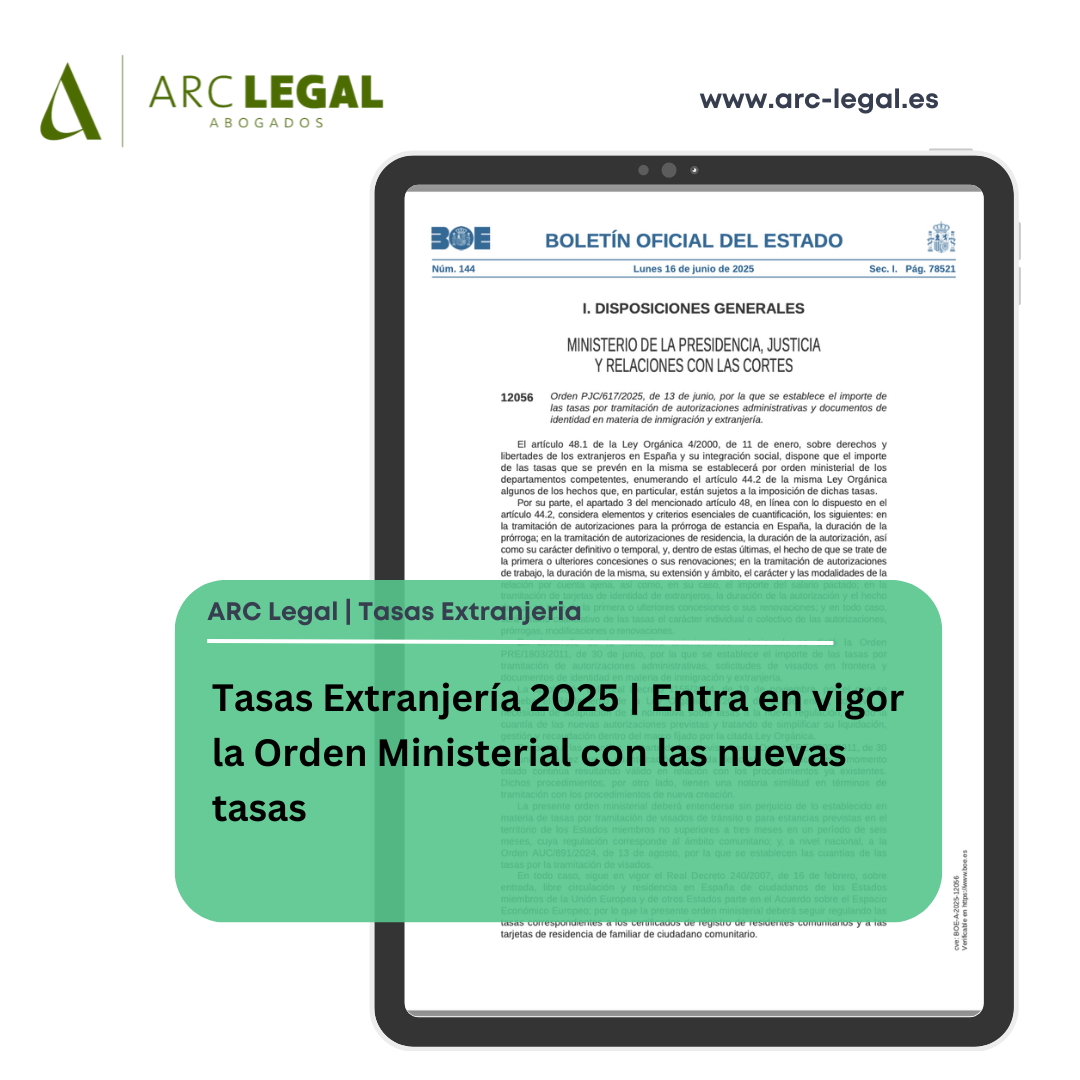 Tasas Extranjeria: publicada orden ministerial