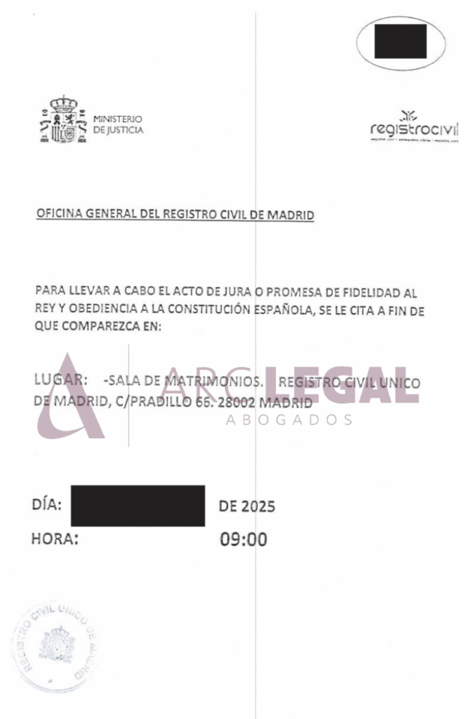 Cita Jura Registro Civil Unico de Madrid