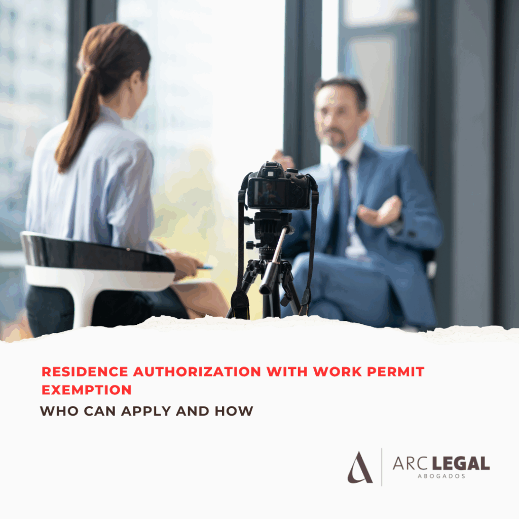 How to get a temporary residence authorization with work permit exemption in Spain
