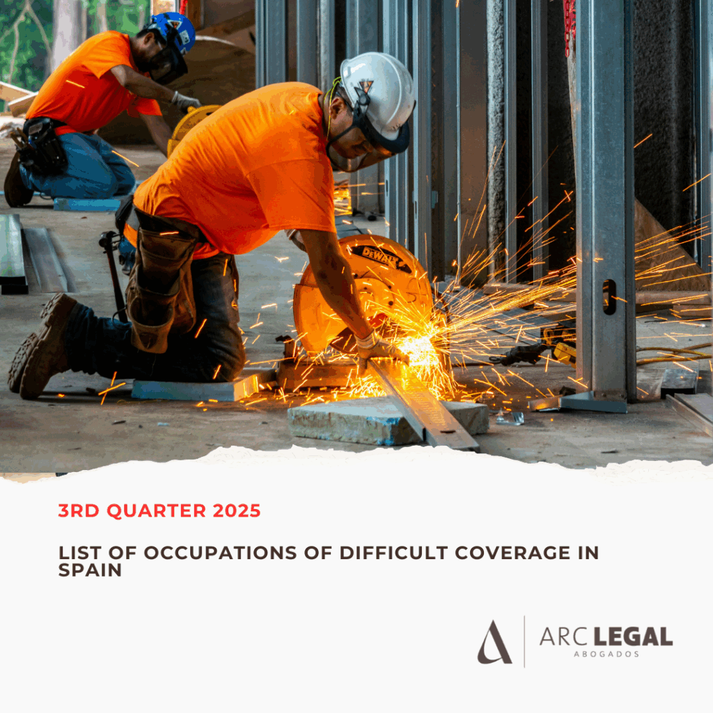 List of Occupations of Difficult Coverage in Spain 3rd quarter 2025
