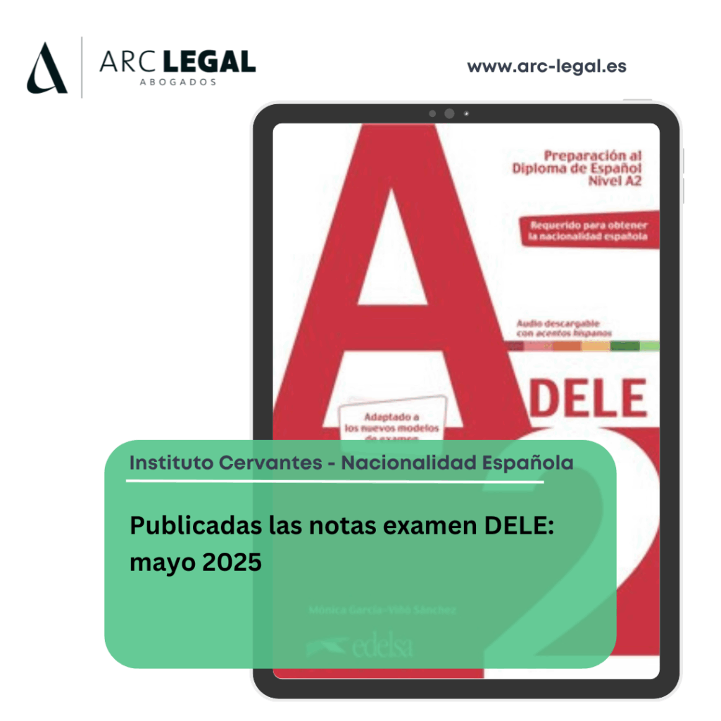 Publicación de las calificaciones DELE de mayo de 2025