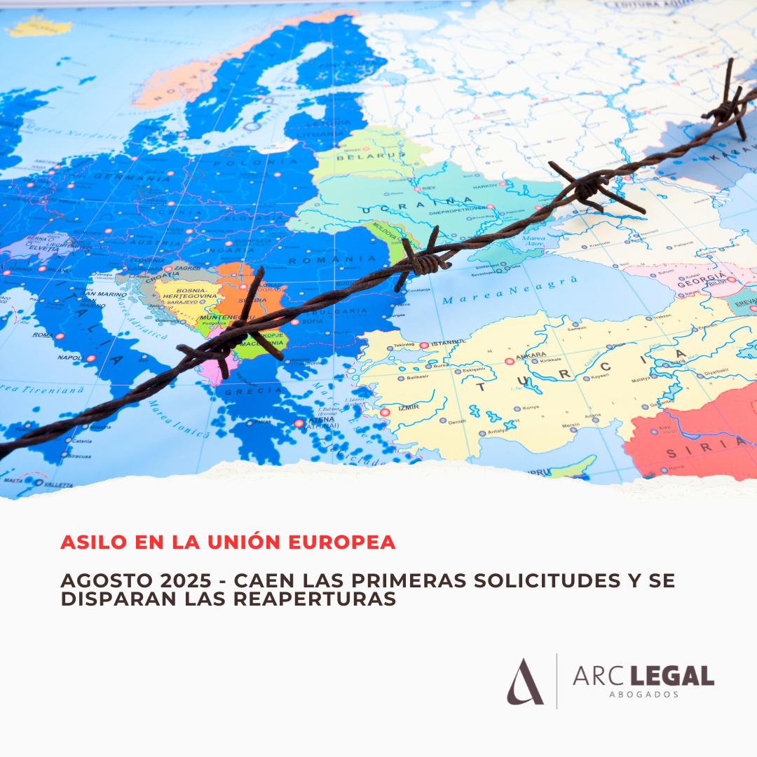 Asilo en la UE en agosto de 2025: caen las primeras solicitudes y se disparan las reaperturas