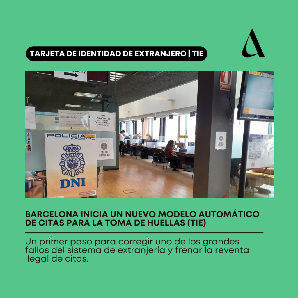 Barcelona inicia un nuevo modelo automático de citas para la toma de huellas (TIE)