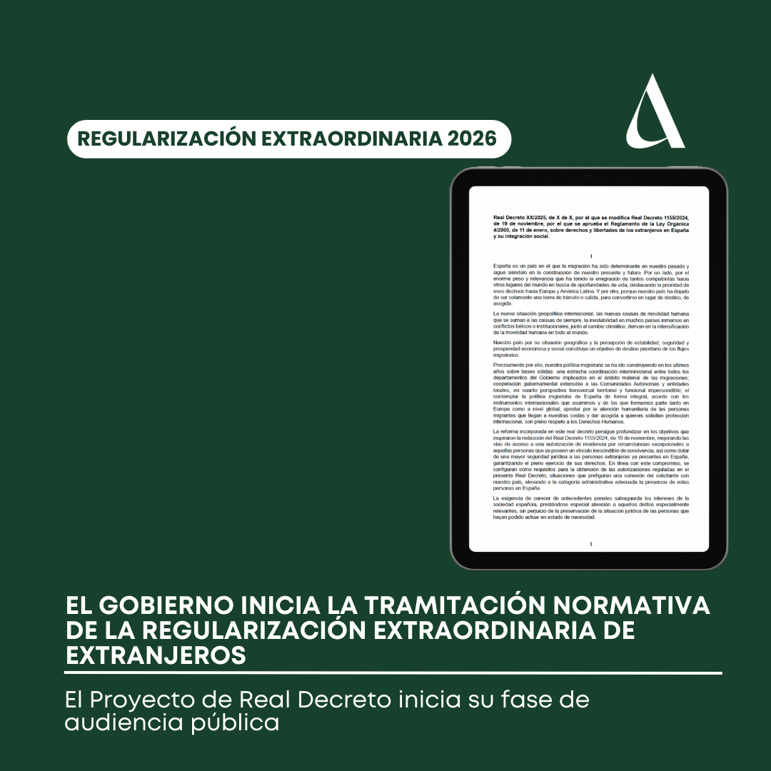 Publicado el Proyecto de Real Decreto para la regularización extraordinaria de extranjeros
