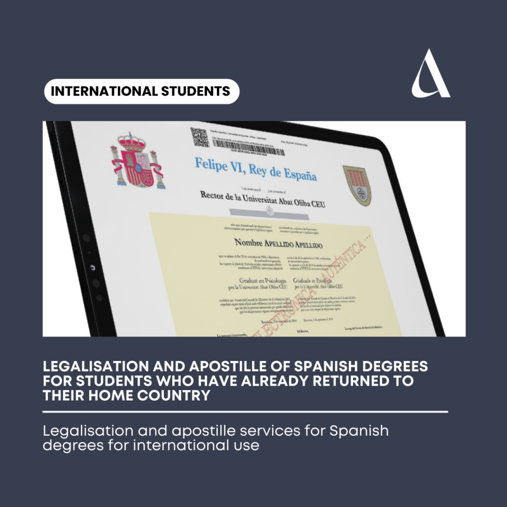 Legalisation and apostille services for Spanish degrees for international use