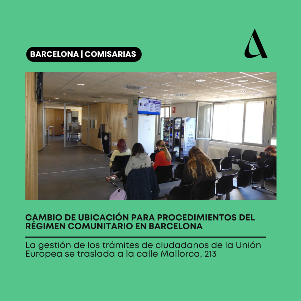 Cambio de ubicación para procedimientos del régimen comunitario en Barcelona
