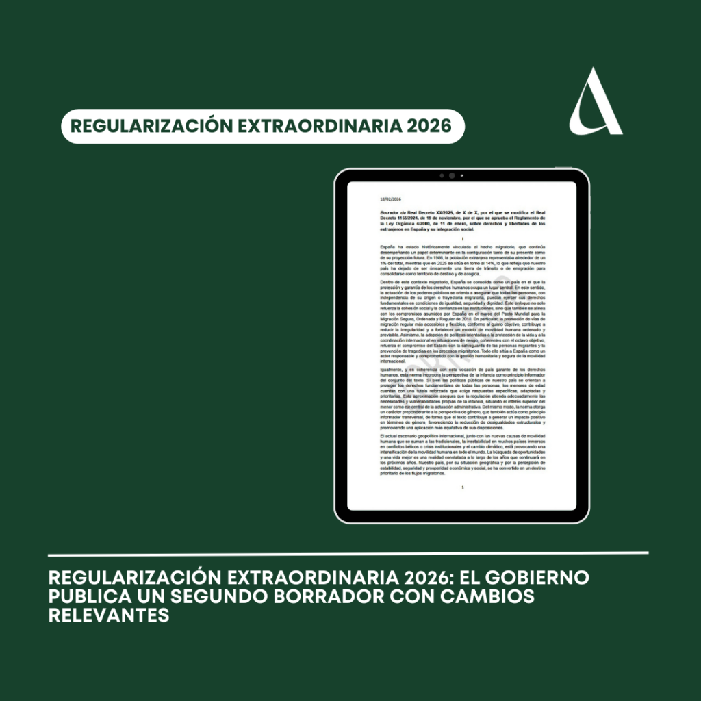 Regularización extraordinaria 2026: el Gobierno publica un segundo borrador con cambios relevantes