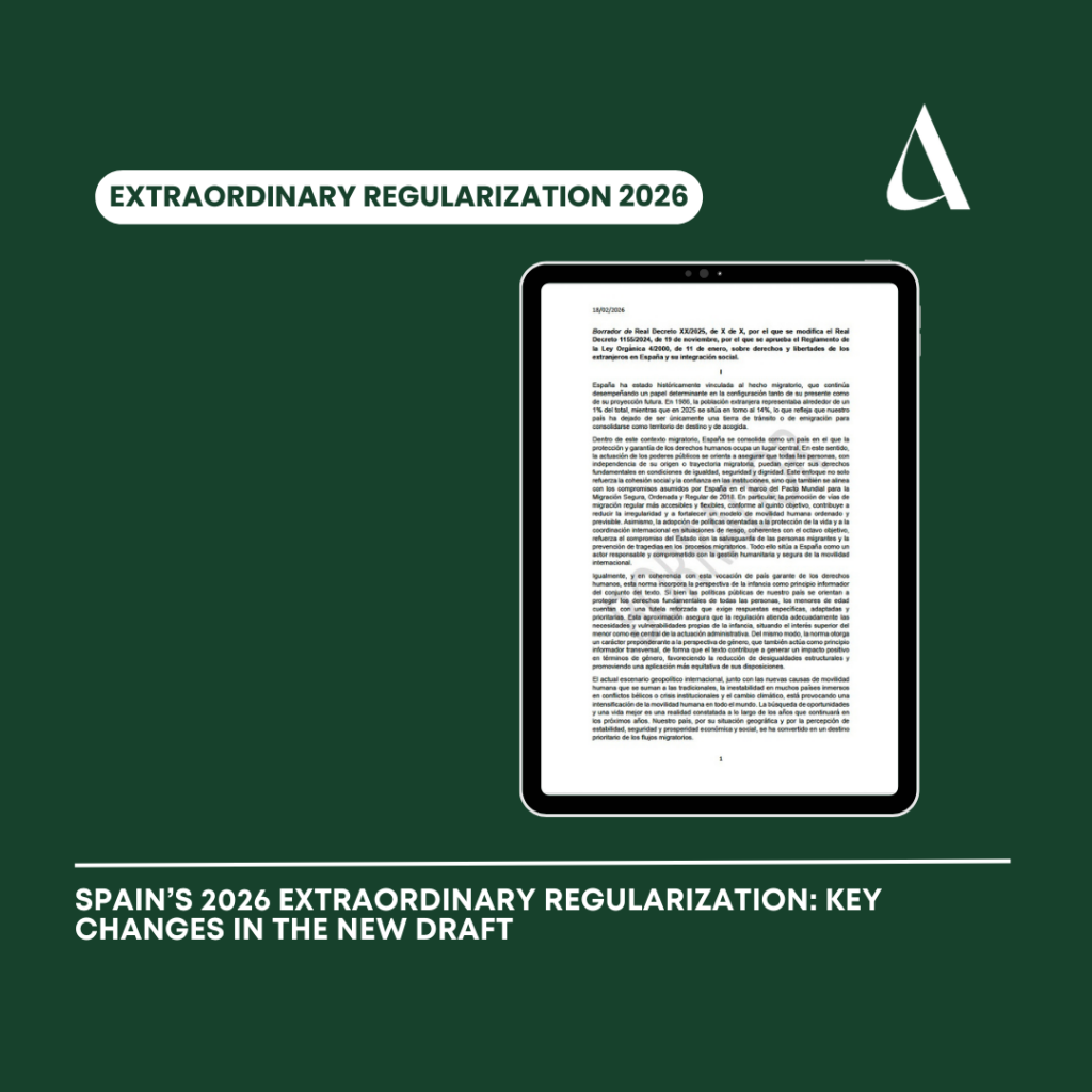 Spain’s 2026 Extraordinary Regularization: Key Changes in the New Draft