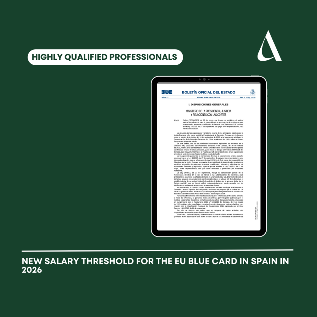 New Salary Threshold for the EU Blue Card in Spain in 2026