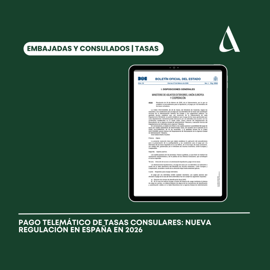 Pago telemático de tasas consulares: nueva regulación en España en 2026