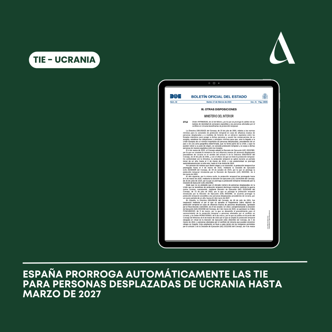 España prorroga automáticamente las tarjetas de protección temporal para personas desplazadas de Ucrania hasta marzo de 2027