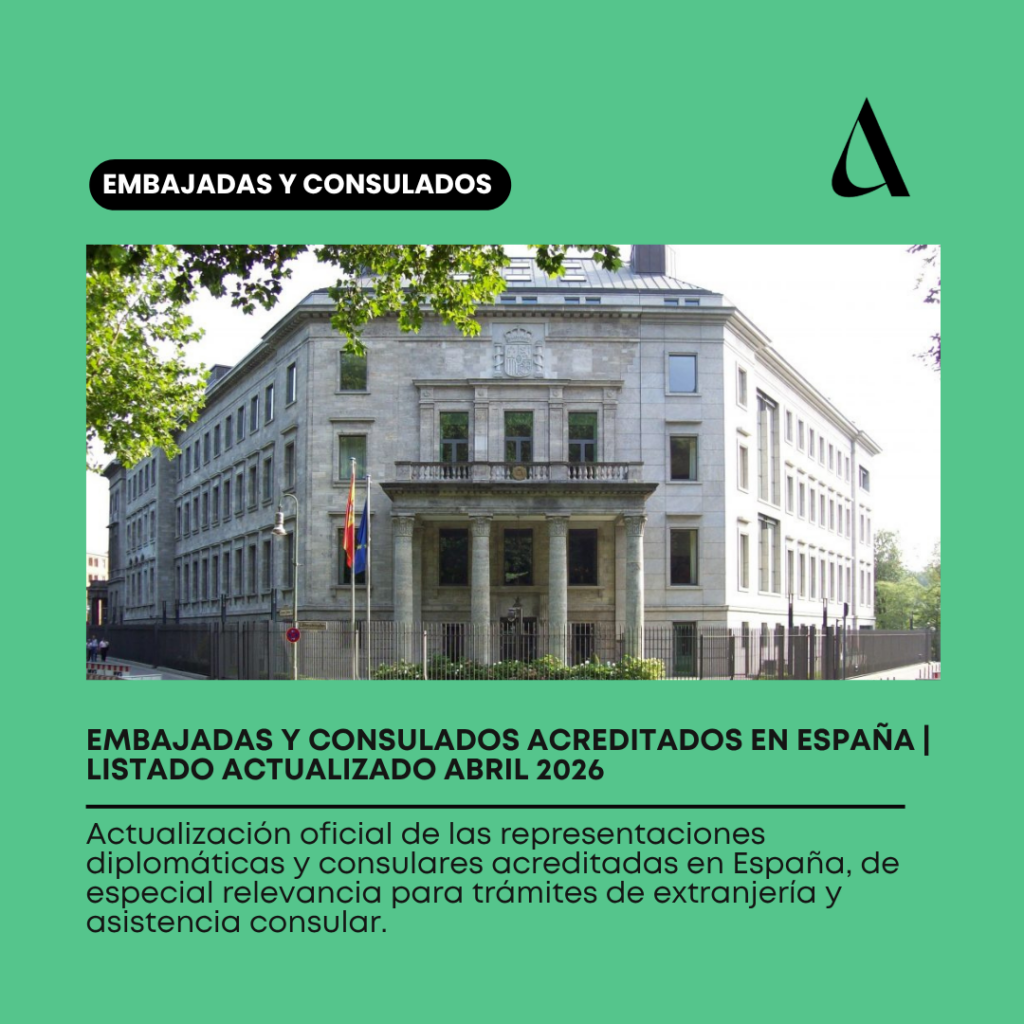Embajadas y Consulados acreditados en España | Listado actualizado Abril 2026