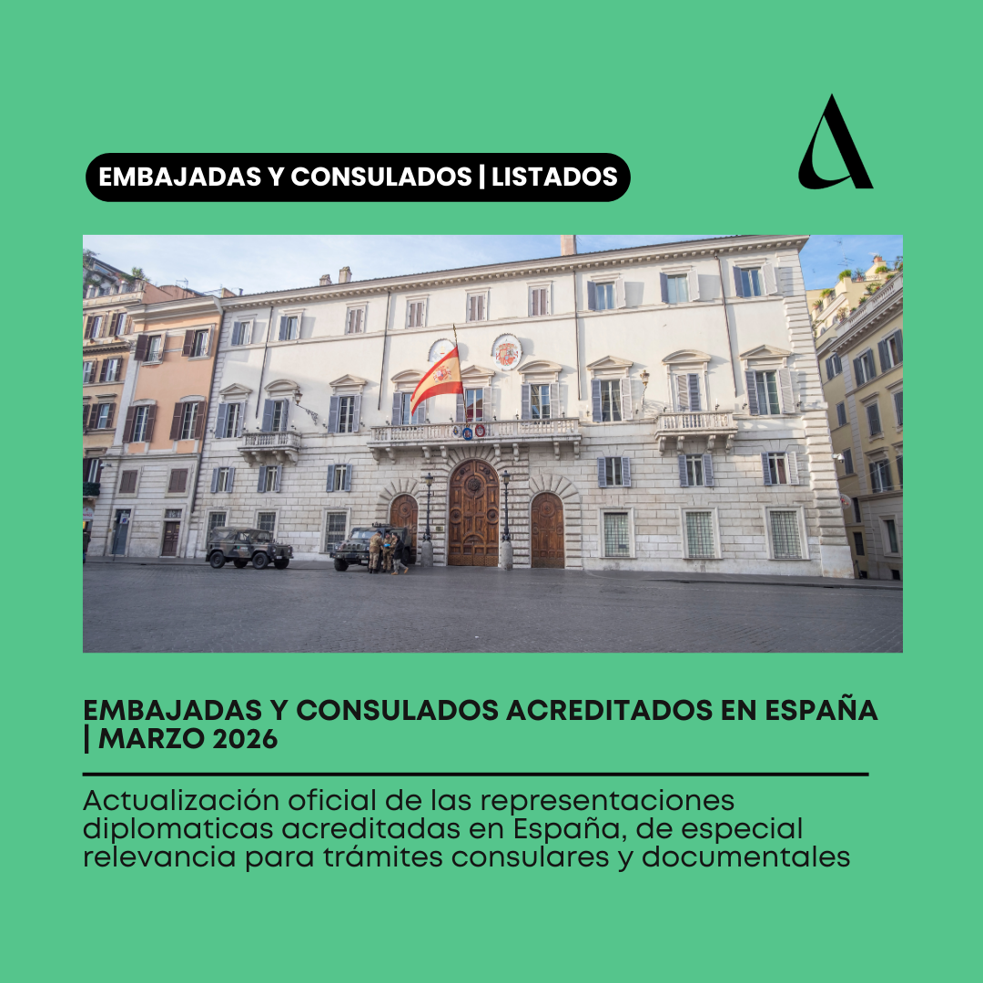 Embajadas y Consulados acreditados en España | Listado actualizado Marzo 2026