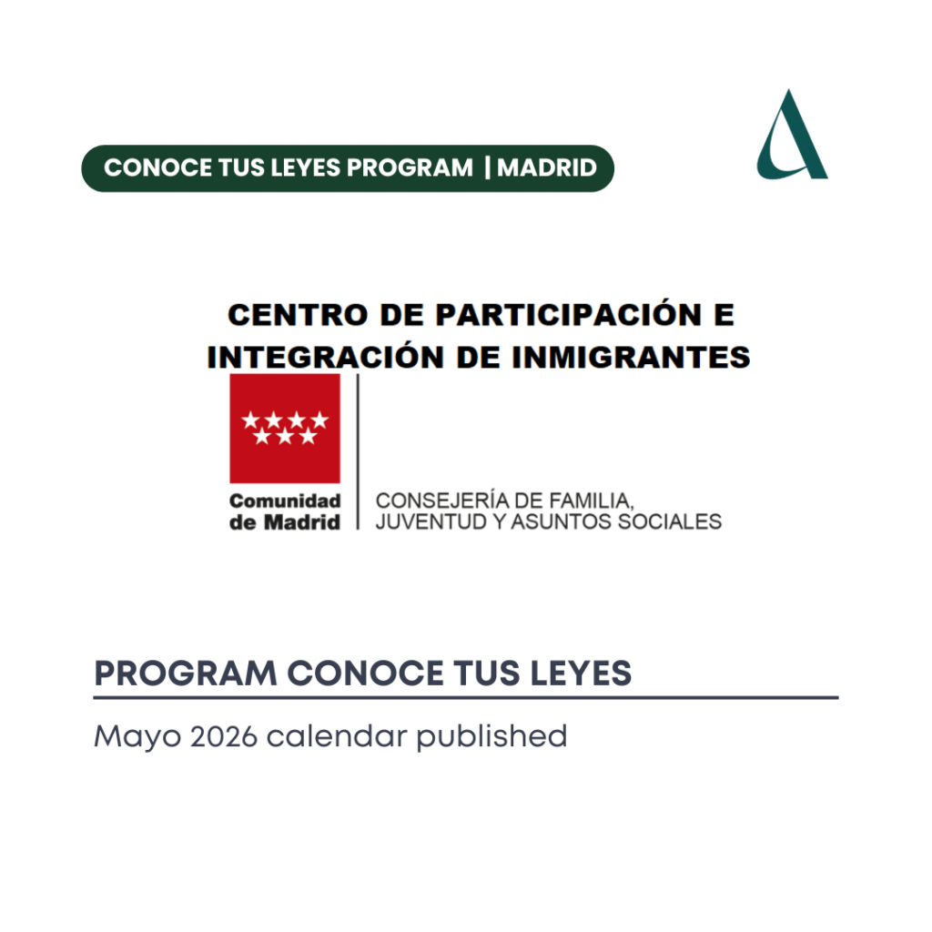Conoce tus Leyes program in Madrid: monthly schedule and key info: May 2026