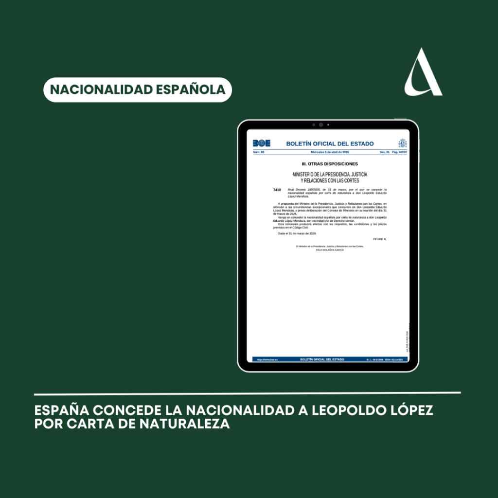 España concede la nacionalidad a Leopoldo López por carta de naturaleza