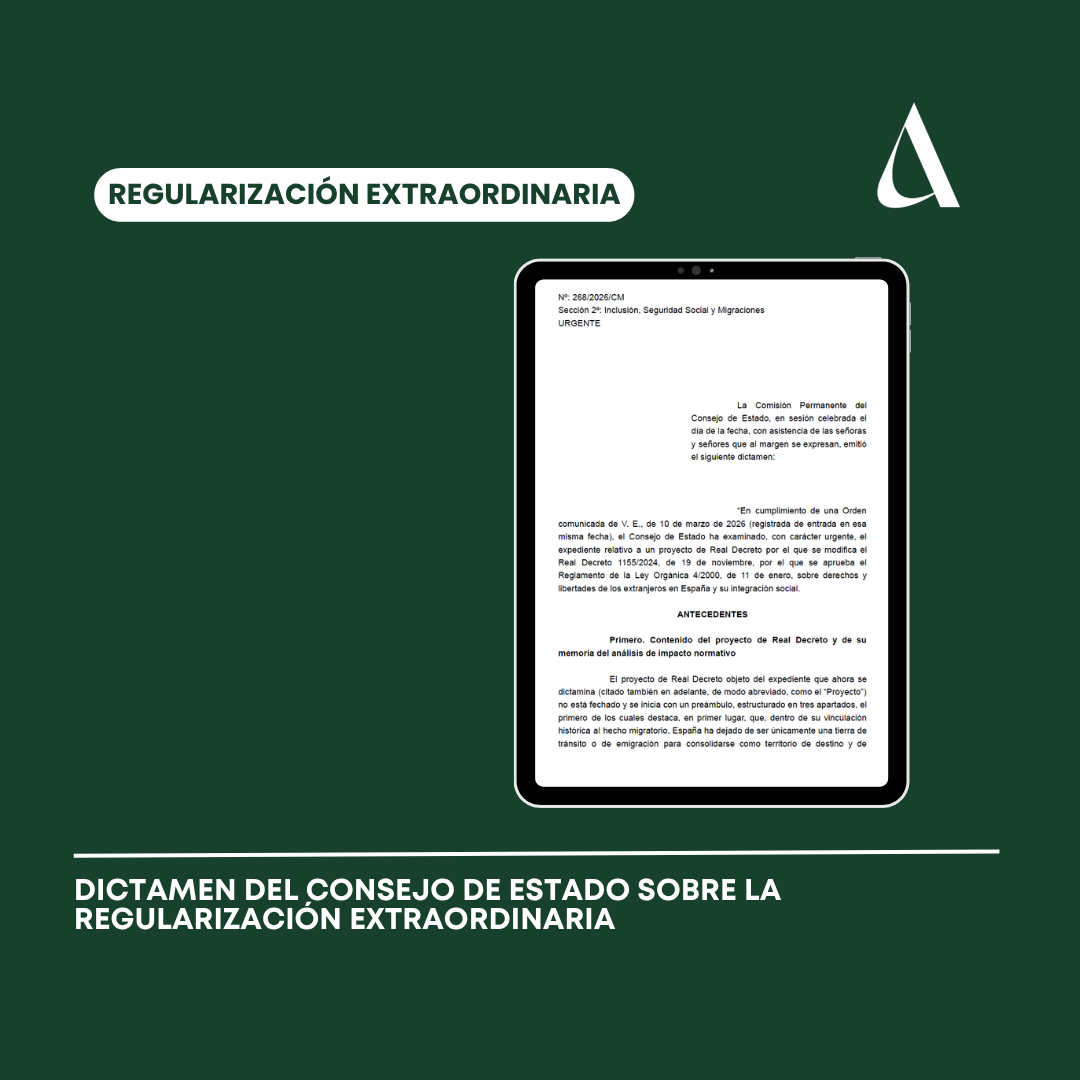 Dictamen del Consejo de Estado sobre la regularización extraordinaria