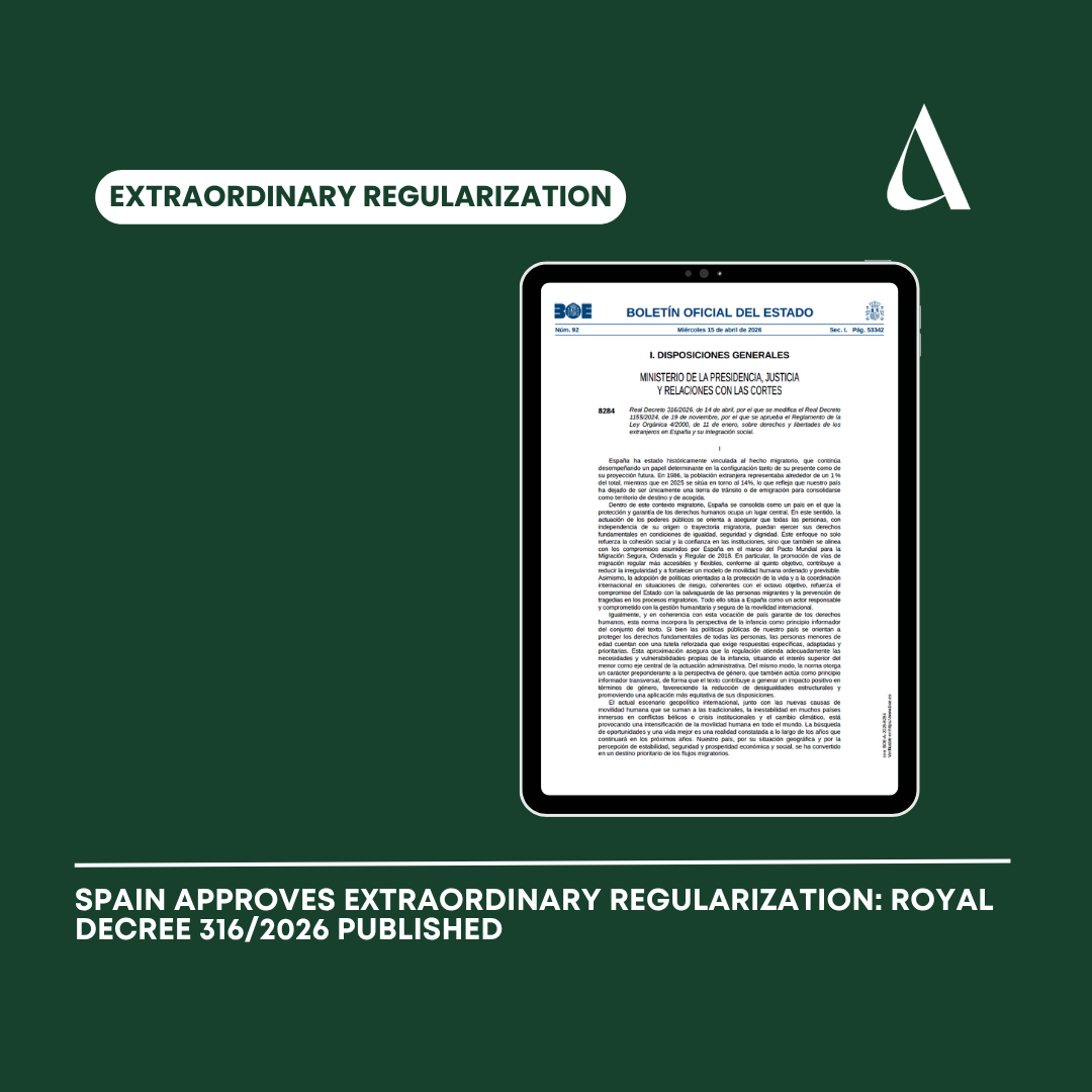 Spain approves extraordinary regularization: Royal Decree 316/2026 published