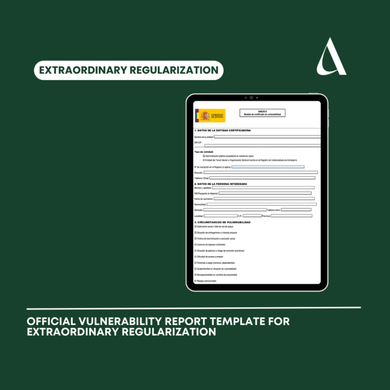Official Vulnerability Report template for Extraordinary Regularization ...