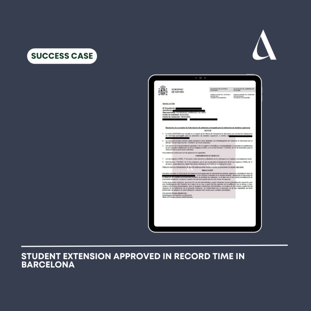 Student extension approved in record time in Barcelona