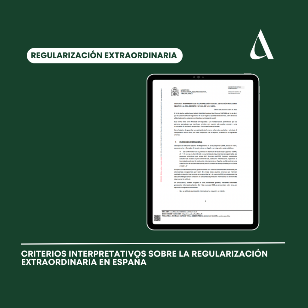 Nuevos criterios interpretativos sobre la Regularización Extraordinaria