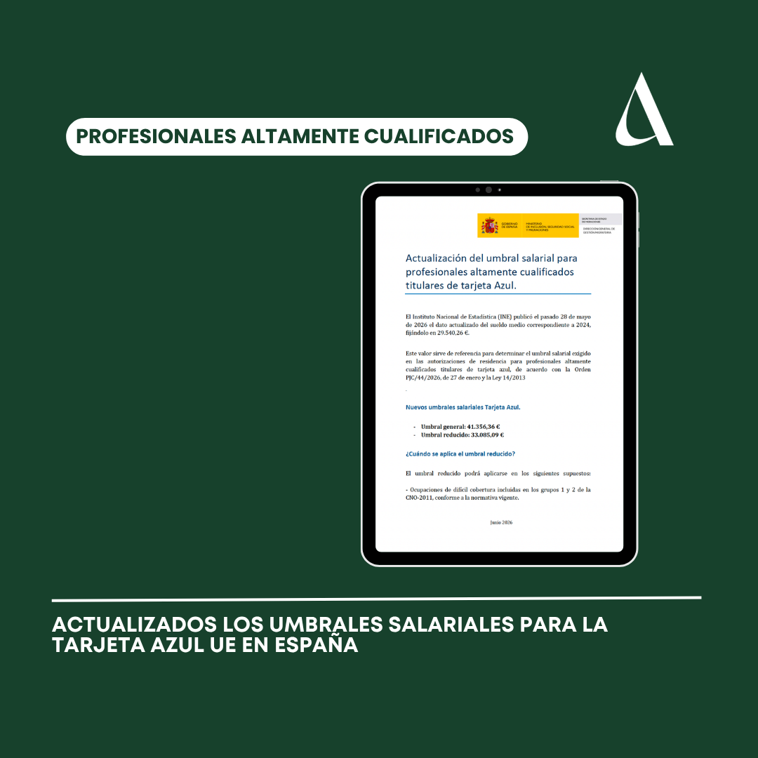 Actualizados los umbrales salariales para la Tarjeta Azul UE en España