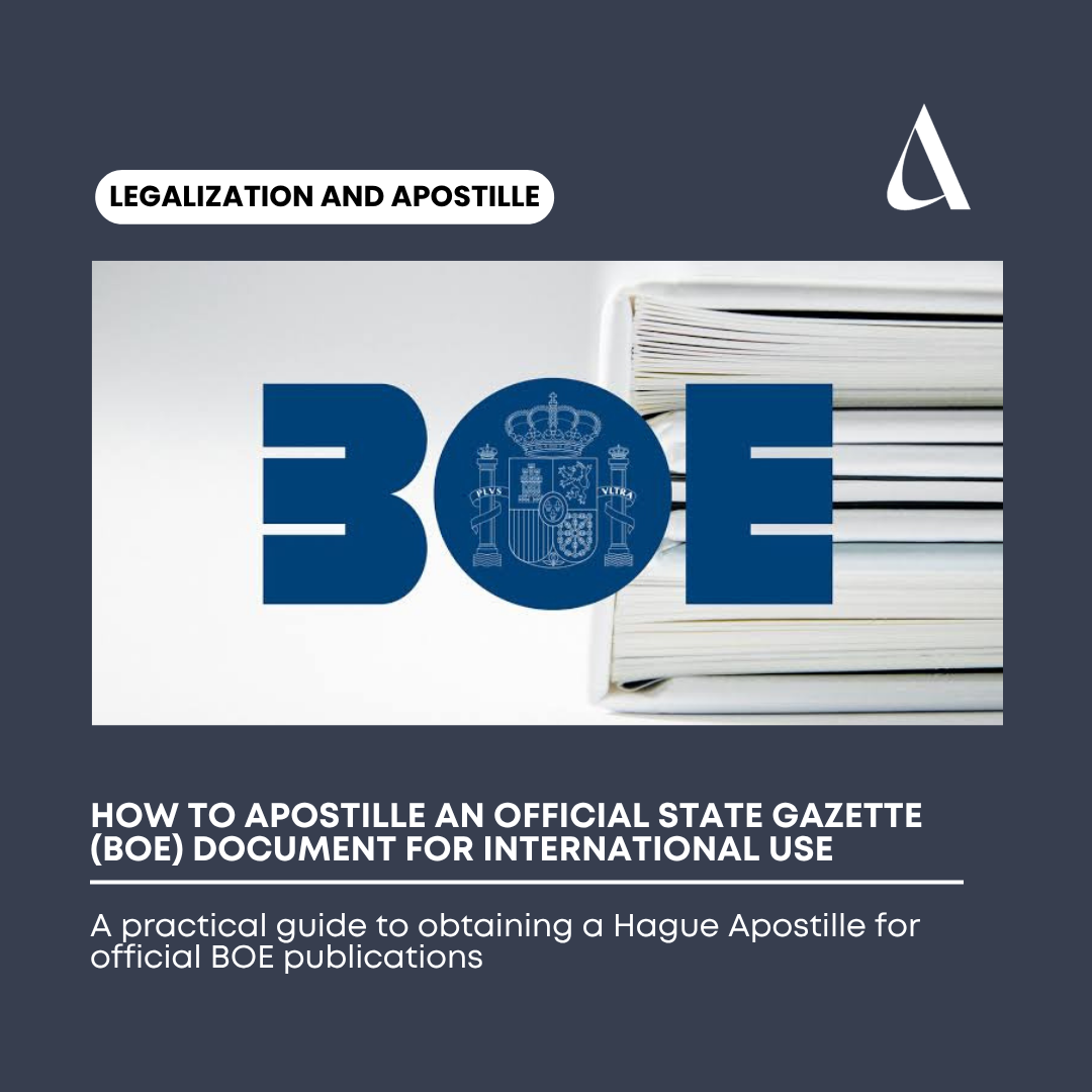 How to Apostille an Official State Gazette (BOE) Document for International Use