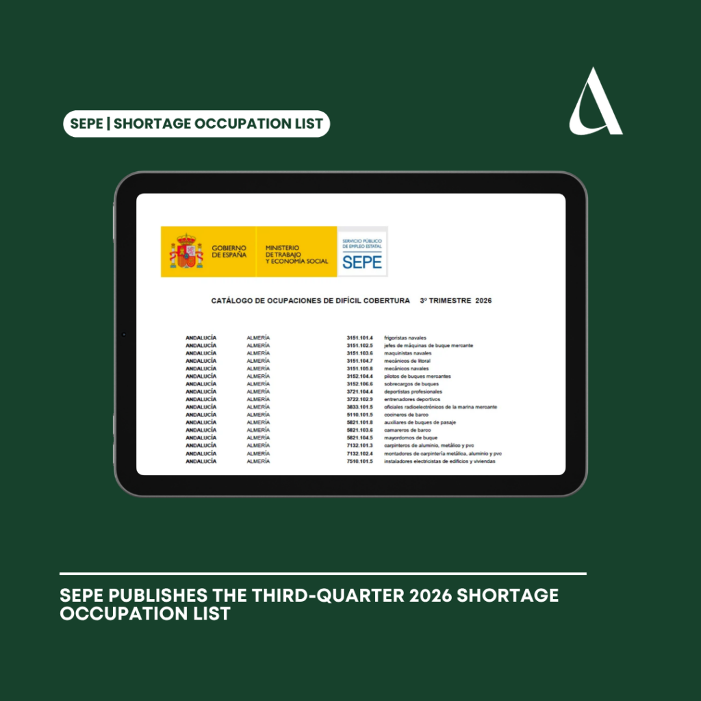 SEPE publishes the Third-Quarter 2026 Shortage Occupation List