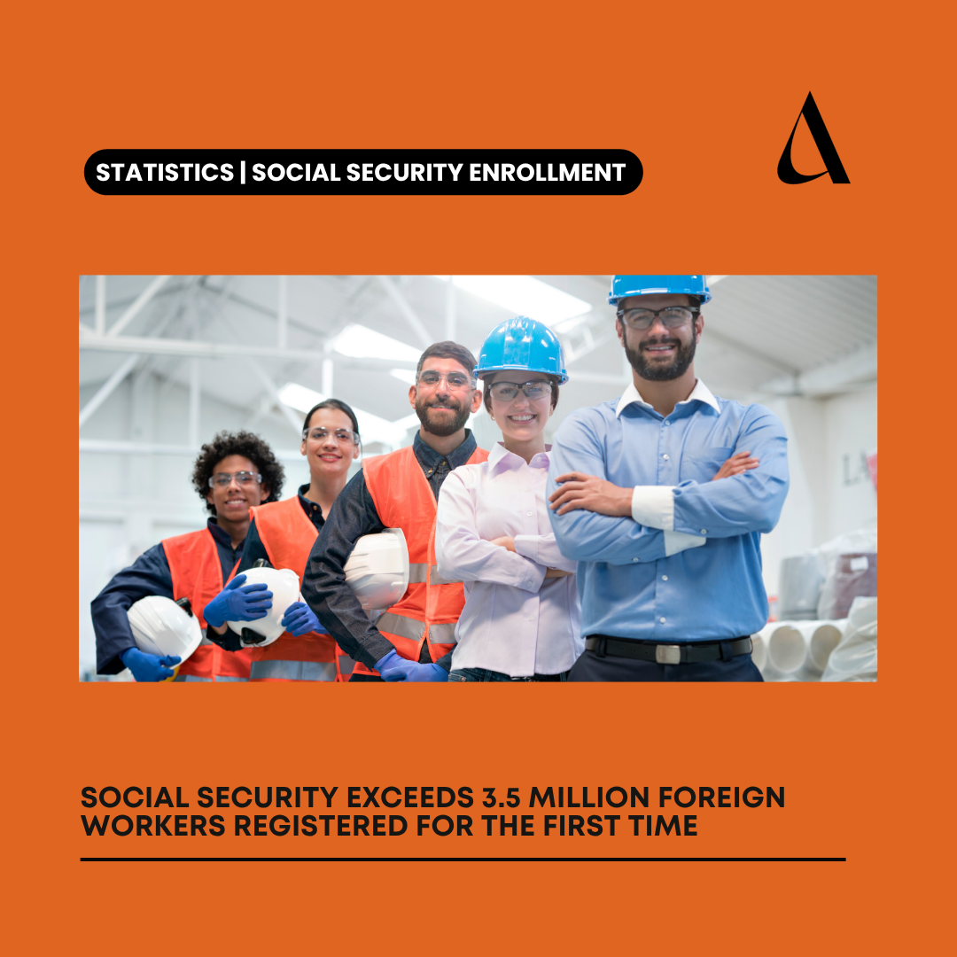 Social Security exceeds 3.5 million foreign workers registered for the first time