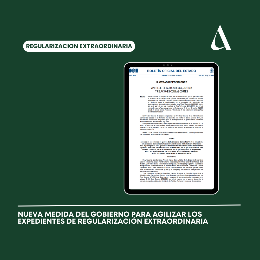 Nueva medida del Gobierno para agilizar los expedientes de regularización extraordinaria