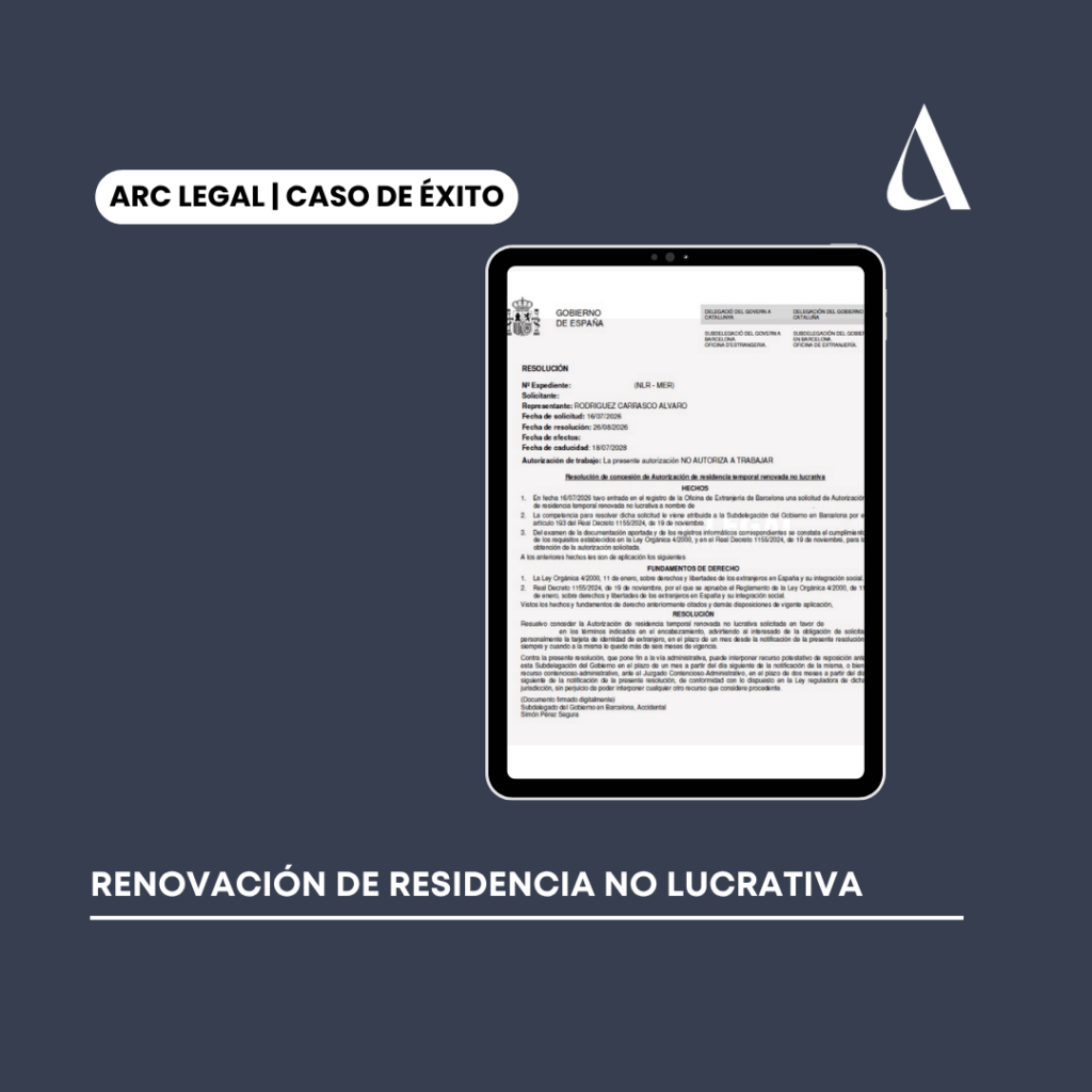 ARC Legal caso de exito - renovacion no lucrativa