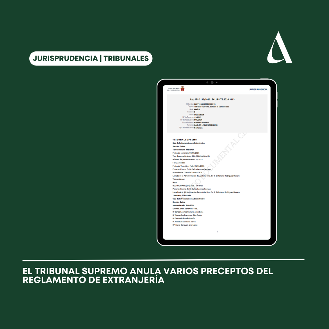 El Tribunal Supremo anula varios preceptos del Reglamento de Extranjería